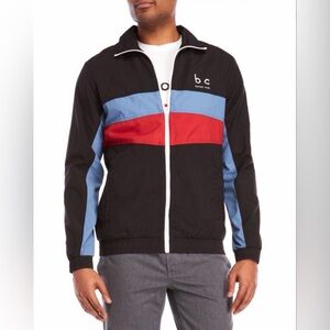 Barney Cools Black Windbreaker with Red and‎ Blue Accents
